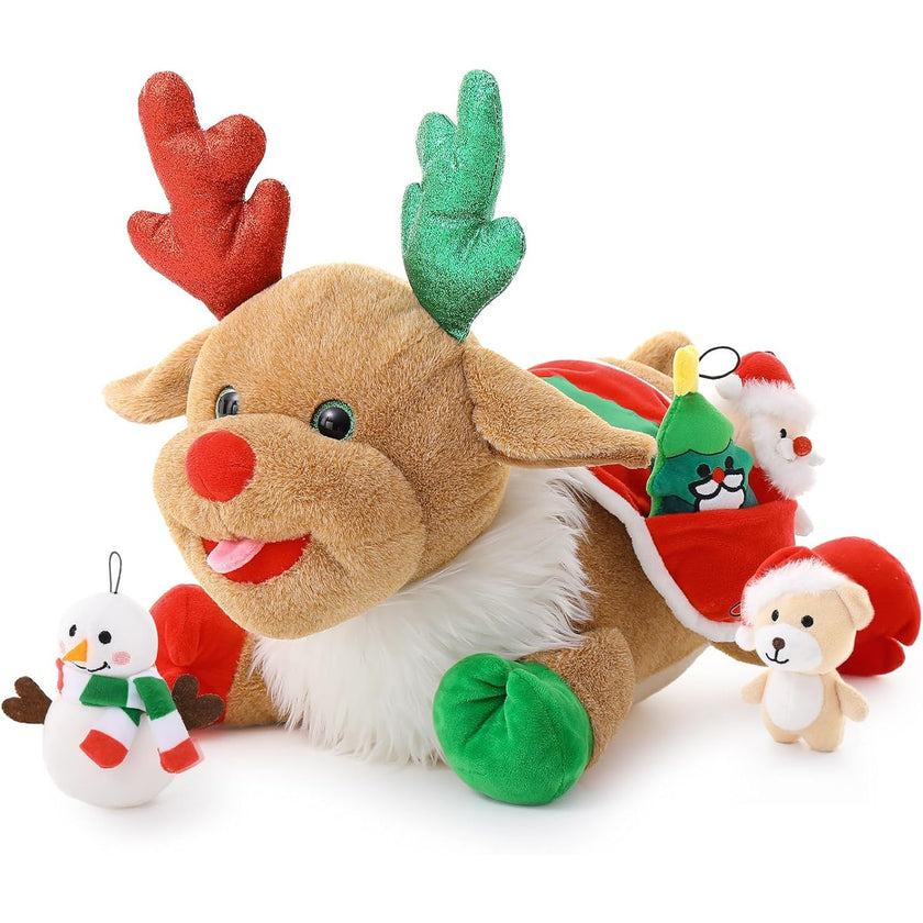 Ensemble de jouets en peluche de renne de Noël, 15,7 pouces