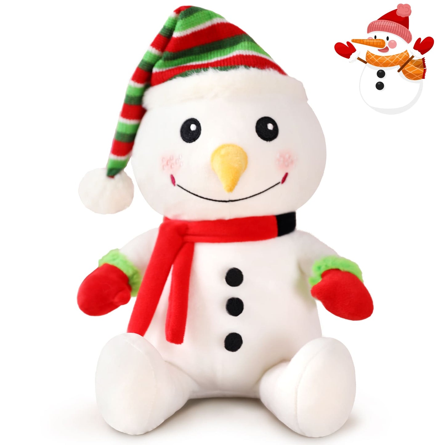 MorisMos Plush Toys - Snowman Plush Toys Christmas Plush Pillow, 14.2 Inches - Cute Cartoon Cushion Pillows - Free Shipping