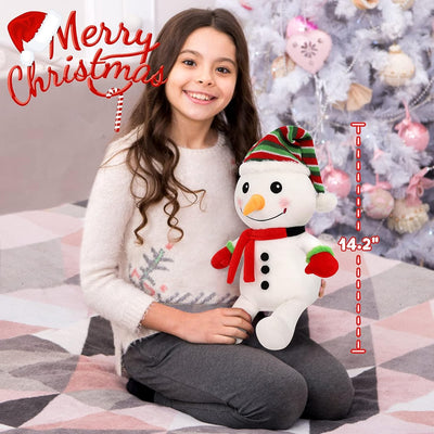 Christmas Snowman Plush Toy, 14.2 Inches