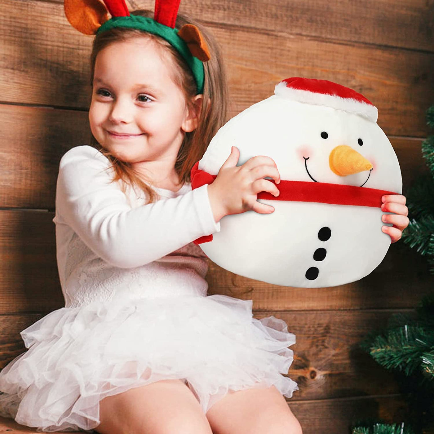 Christmas Snowman Throw Pillow, 10 Inches - MorisMos Stuffed Toys
