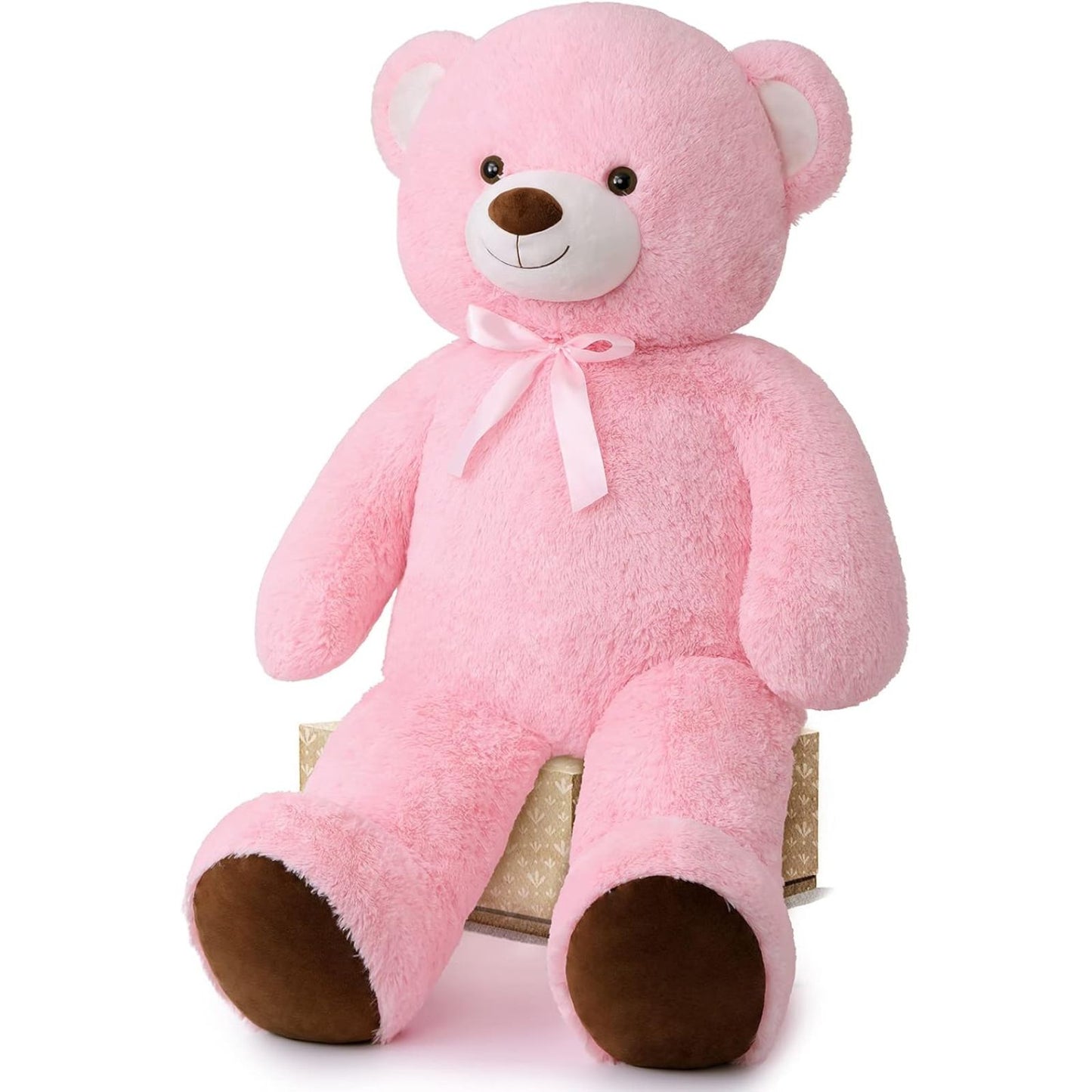 Giant Teddy Bear Stuffed Animals - 4 FT Pink Teddy Bear Plush Toys - Valentine's Day Gift for Girlfriend/Boyfriend - Fluffly Cuddly Plushy Fluffy Toy - Cute Teddy Bear Plush Pillows for Kids - Christmas/Birthday Gift for Children/Teens/Adults - Romantic Anniversary Gift for Wife/Husband - Wedding Gift for Friends - Teddy Bear Theme Baby Shower