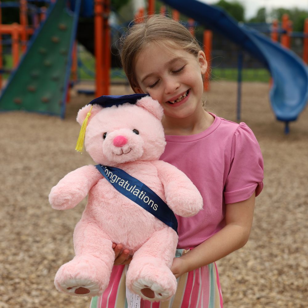 2025 Graduation Teddy Bear Plush Toys, Brown/Pink, 17.72 Inches