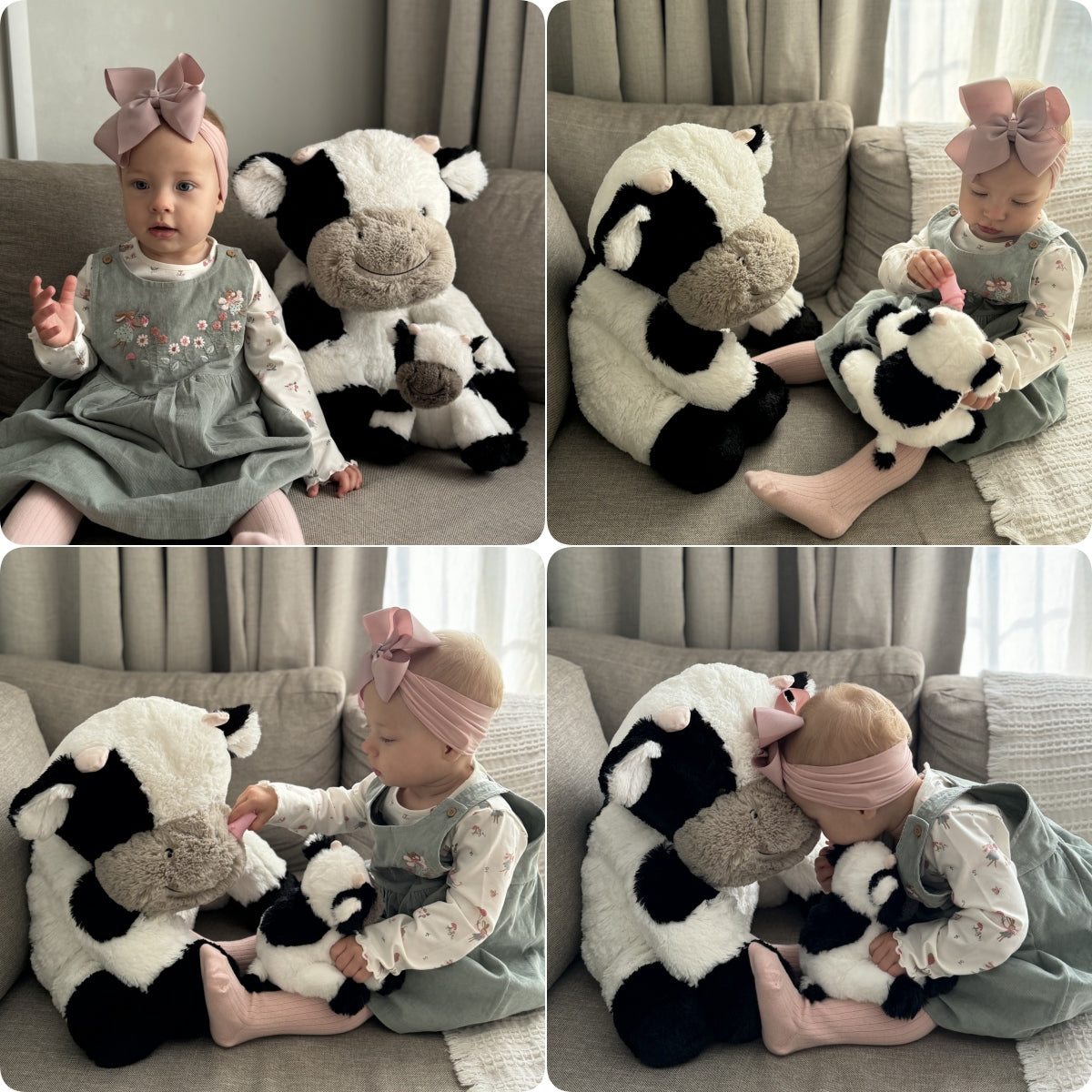 Dairy Cow Stuffed Animals Farm Plush Toys, 19.68 Inches
