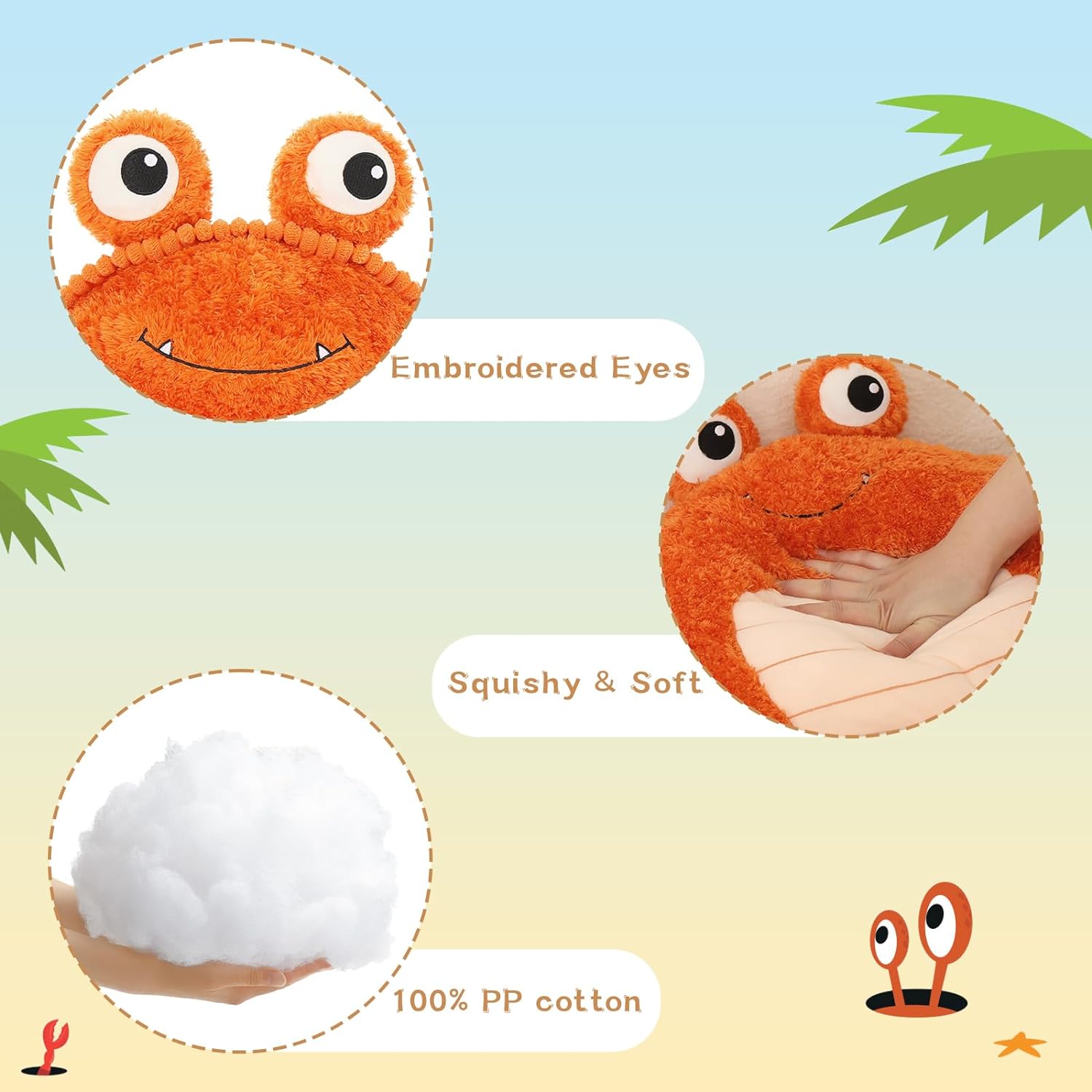 Crab Plush Toys Ocean Stuffed Animals, 32 Inches