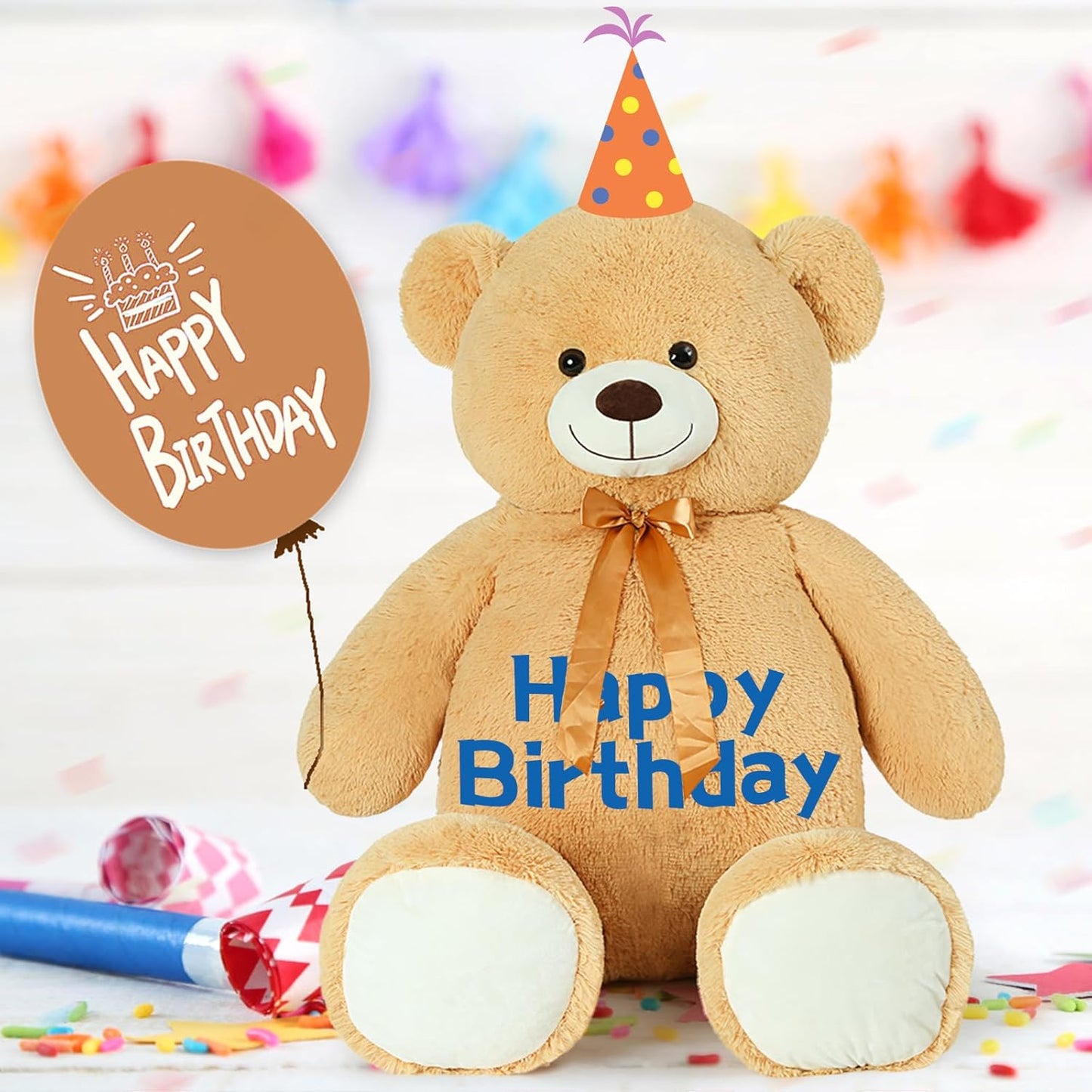 Custom Teddy Bear Plush Toy with Custom Text - Light Brown Customized Teddy Bear 51 Inches - Stuffed Animal Personalized Gift - Personalized Gift for Anniversary, Graduation, Christmas, Valentine's Day, Mother's Day, Baby Shower - Sweet Gift for Girlfriend, Boyfriend - Free Shipping 
