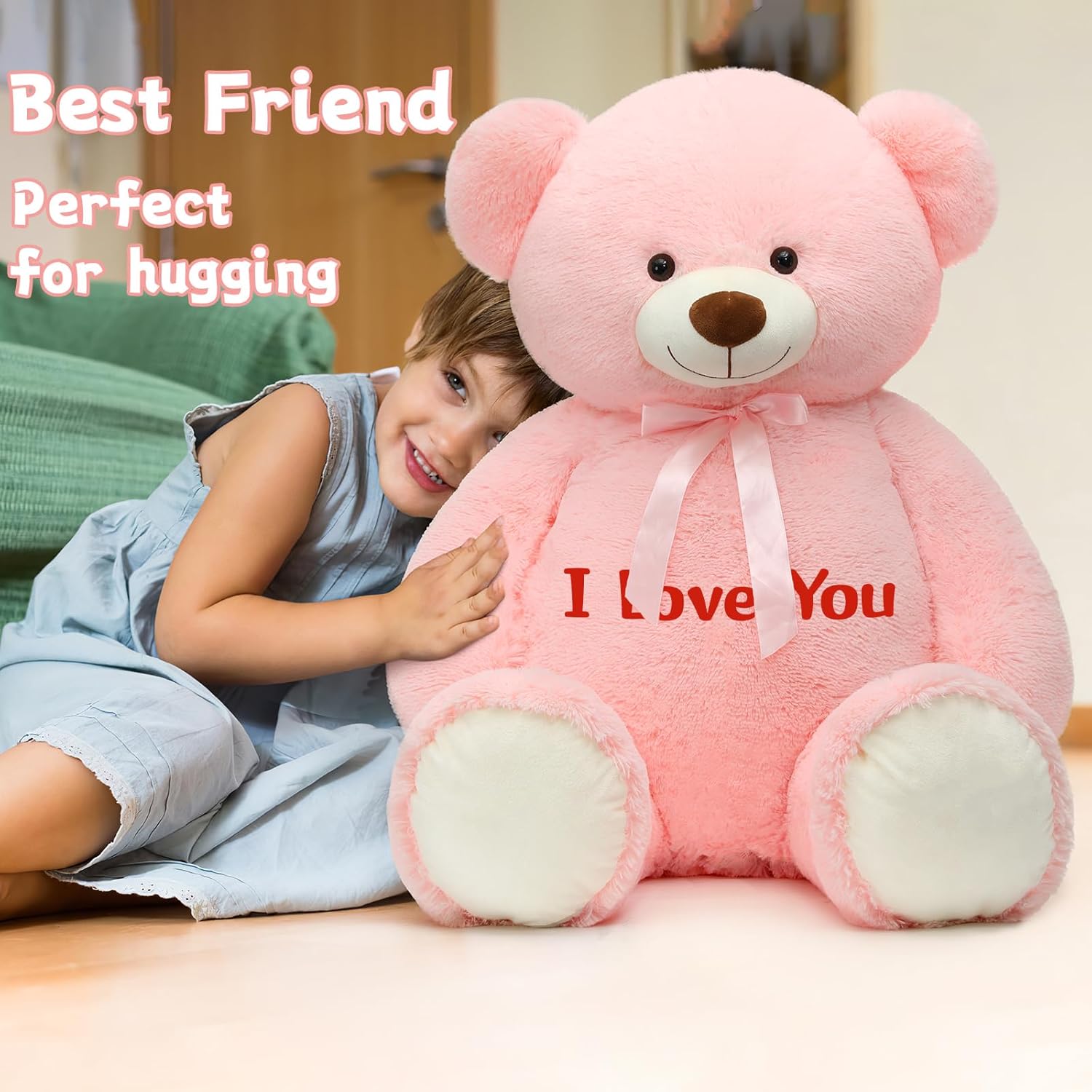 Personalized Teddy Bear Stuffed Animals with Custom Text, 51 Inches