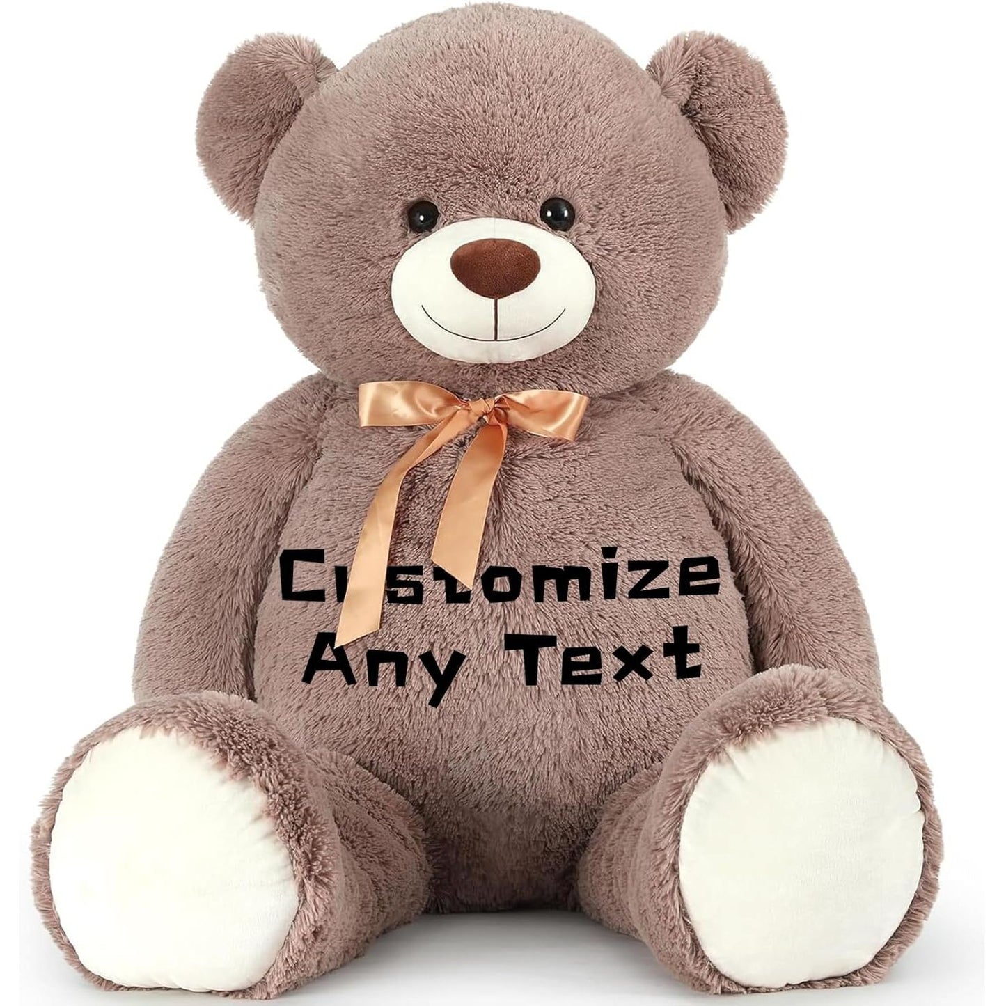 Custom Teddy Bear Plush Toy with Custom Text - Brown Customized Teddy Bear 51 Inches - Stuffed Animal Personalized Gift - Personalized Gift for Anniversary, Graduation, Christmas, Valentine's Day, Mother's Day, Baby Shower - Sweet Gift for Girlfriend, Boyfriend - Free Shipping 