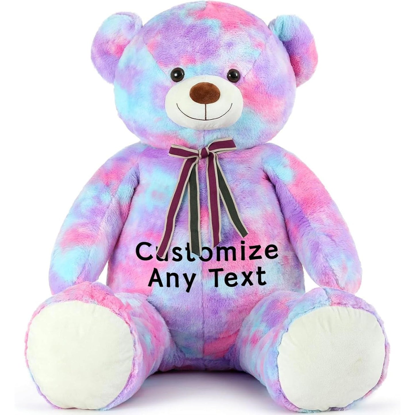 Custom Teddy Bear Plush Toy with Custom Text - Colorful Customized Teddy Bear 51 Inches - Stuffed Animal Personalized Gift - Personalized Gift for Anniversary, Graduation, Christmas, Valentine's Day, Mother's Day, Baby Shower - Sweet Gift for Girlfriend, Boyfriend - Free Shipping 
