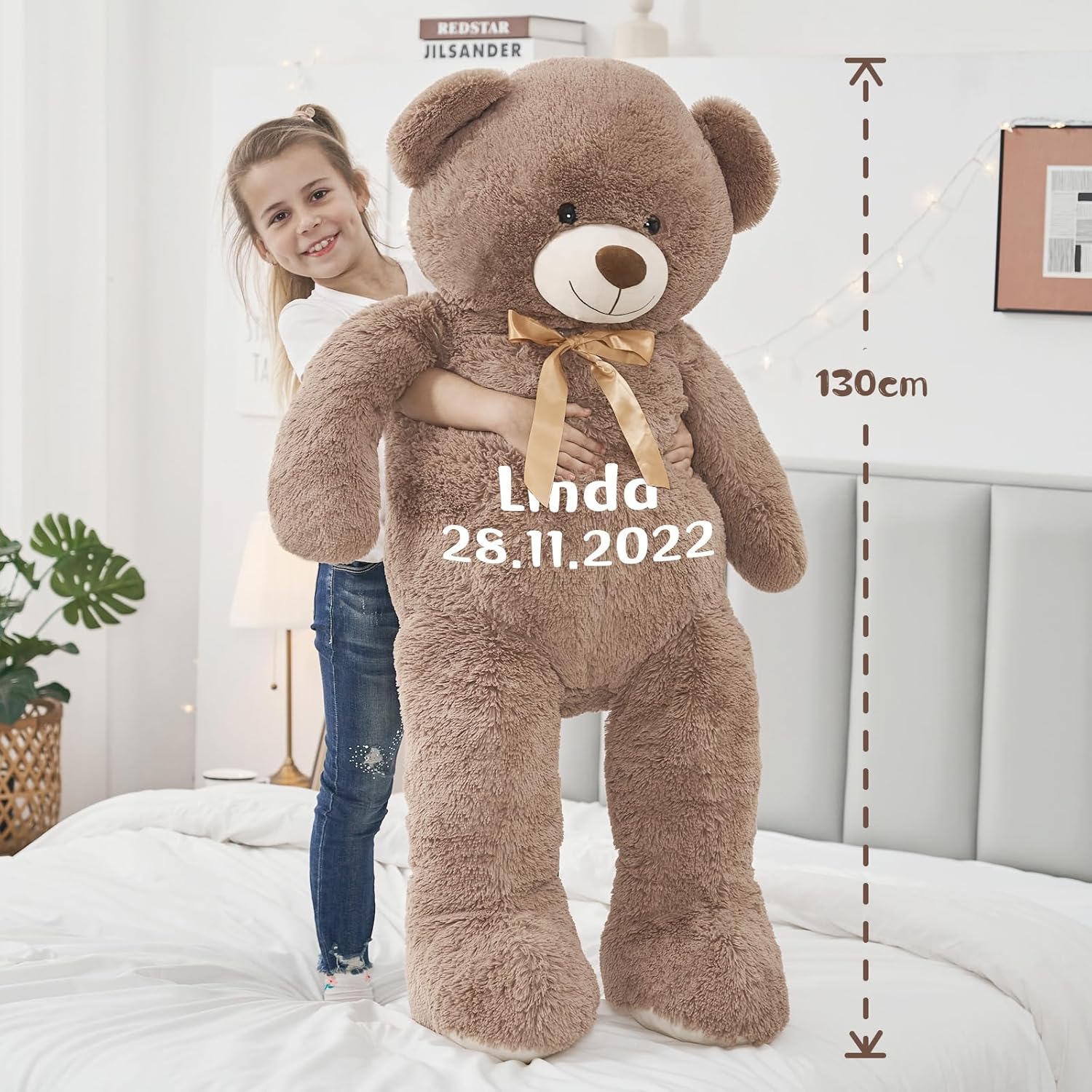 Personalized Teddy Bear Stuffed Animals with Custom Text, 51 Inches