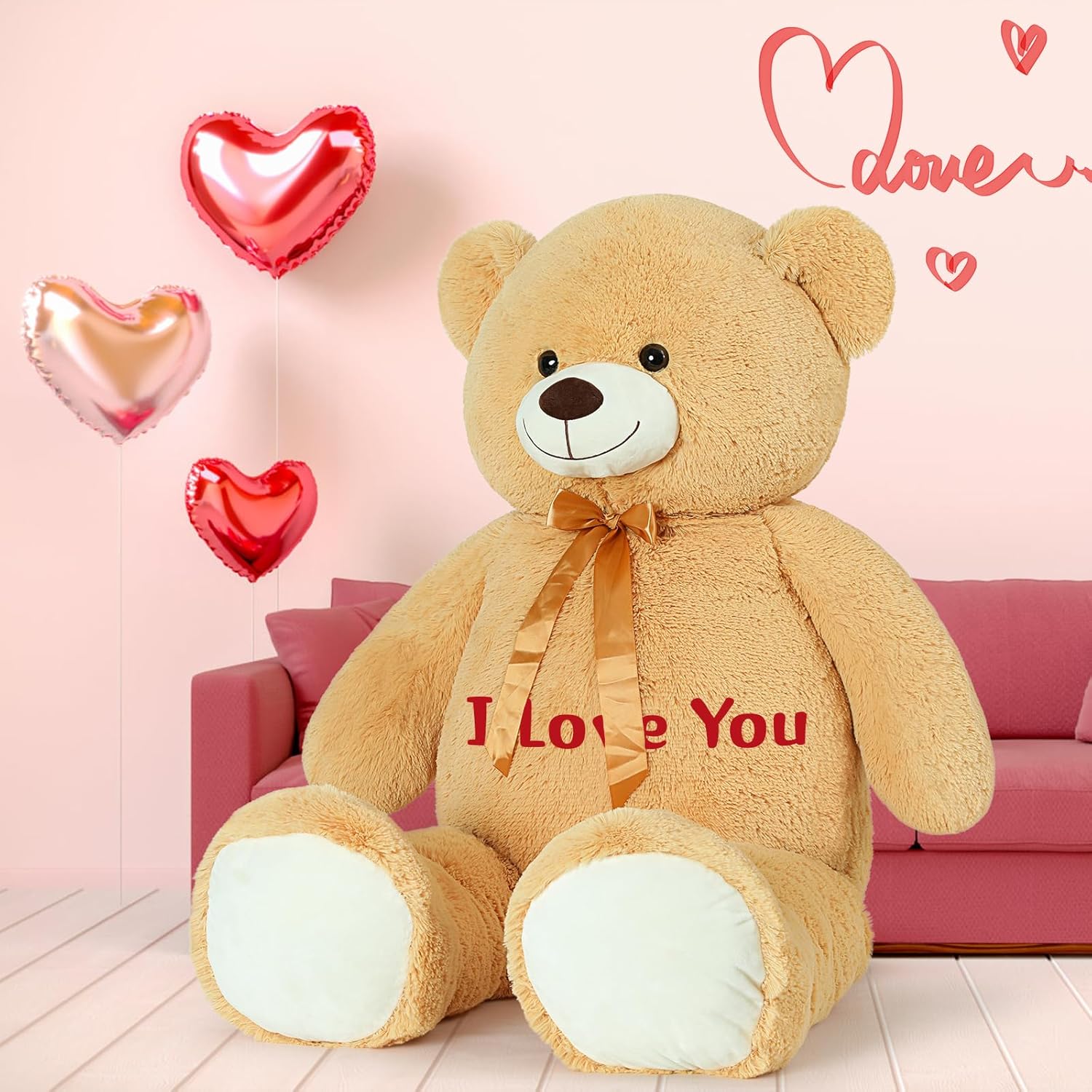 Personalized Teddy Bear Stuffed Animals with Custom Text, 51 Inches