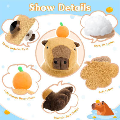 Capybara Plush Toy, Light Brown, 23.6 Inches
