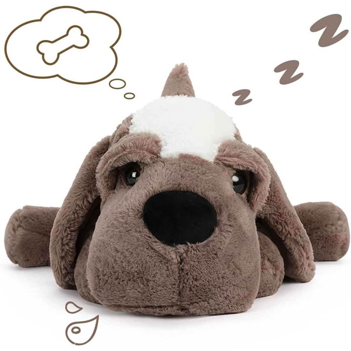 Cute Dog Stuffed Animal Toy, Grey, 24 Inches