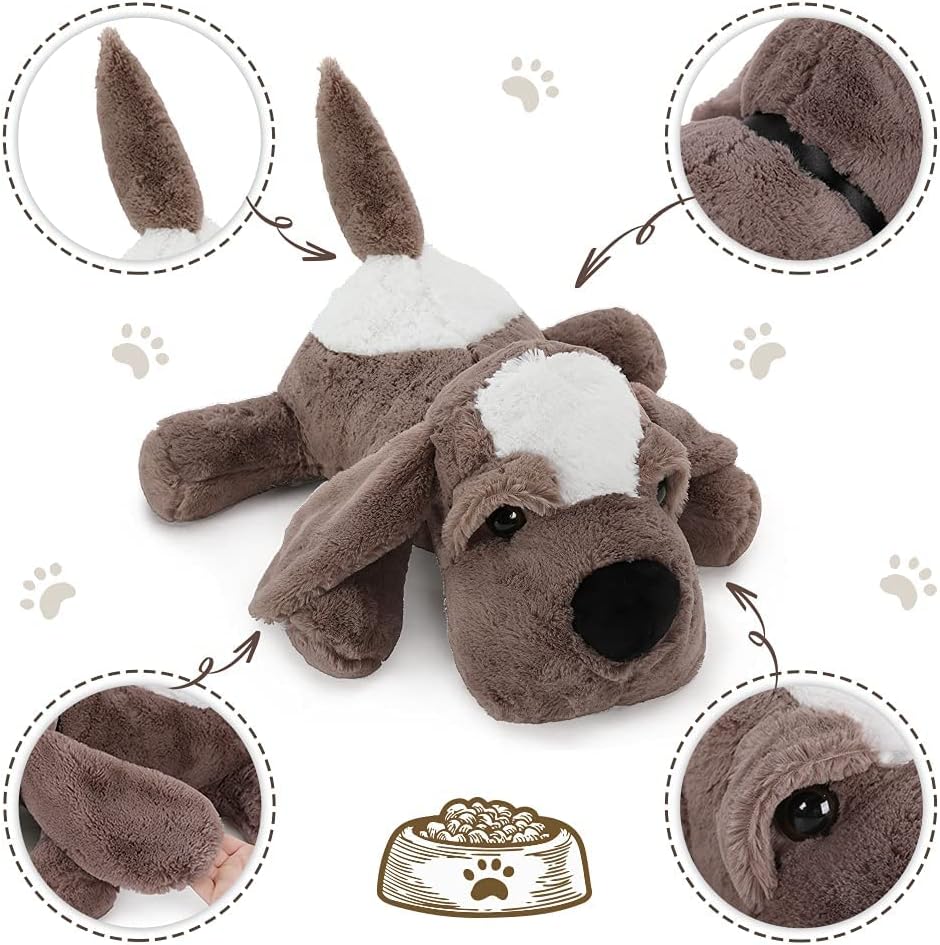 Cute Dog Stuffed Animal Toy, Grey, 24 Inches