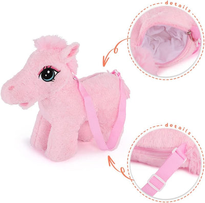 Cute Horse Bag for Kids, Pink, 12 Inches