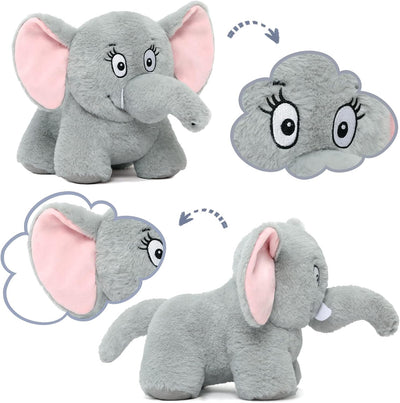 Elephant Stuffed Animal Toy, Grey, 10 Inches