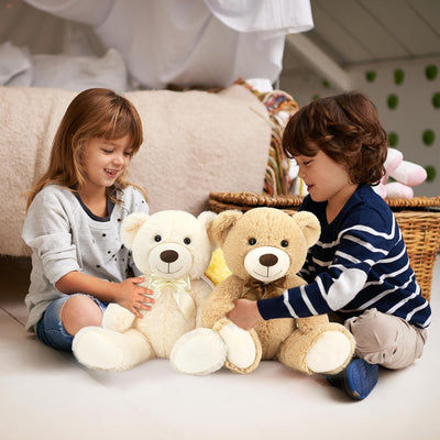 2 Pack Teddy Bear Plush Toys, Light Brown/Beige, 22 Inches