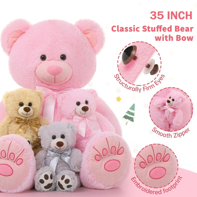 MorisMos Giant Teddy Bear 35.4'' Mommy and 3 Baby Bears