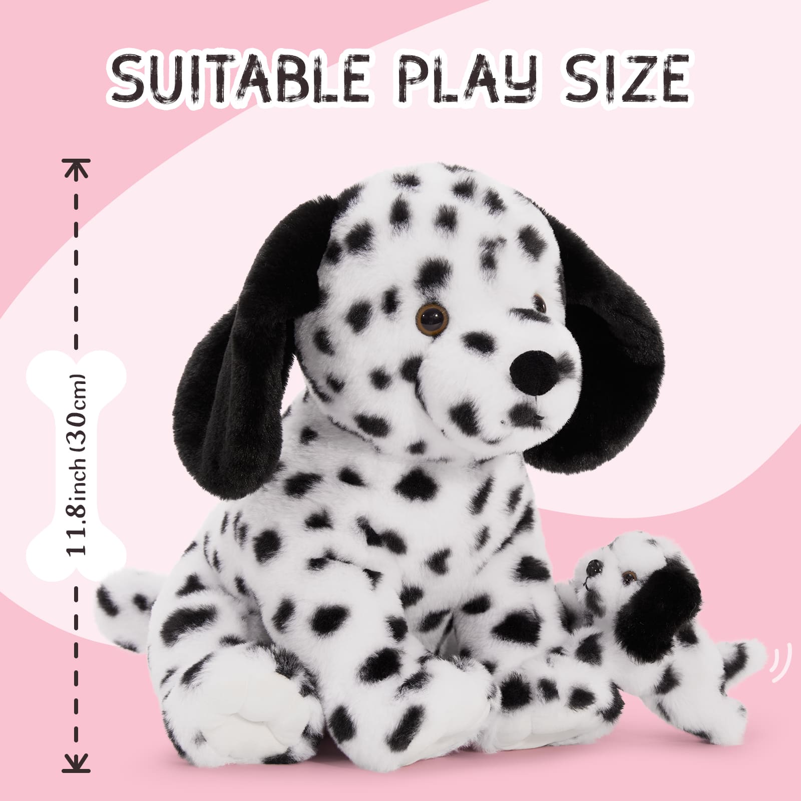 Dalmatian Stuffed Animals Puppy Plush Toys, 11.8 Inches