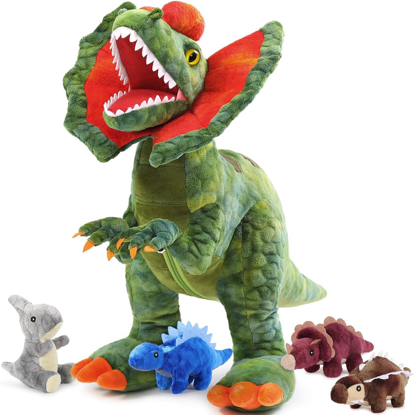 Dilophosaurus Plush Toys Stuffed Dinosaur, 18 Inches