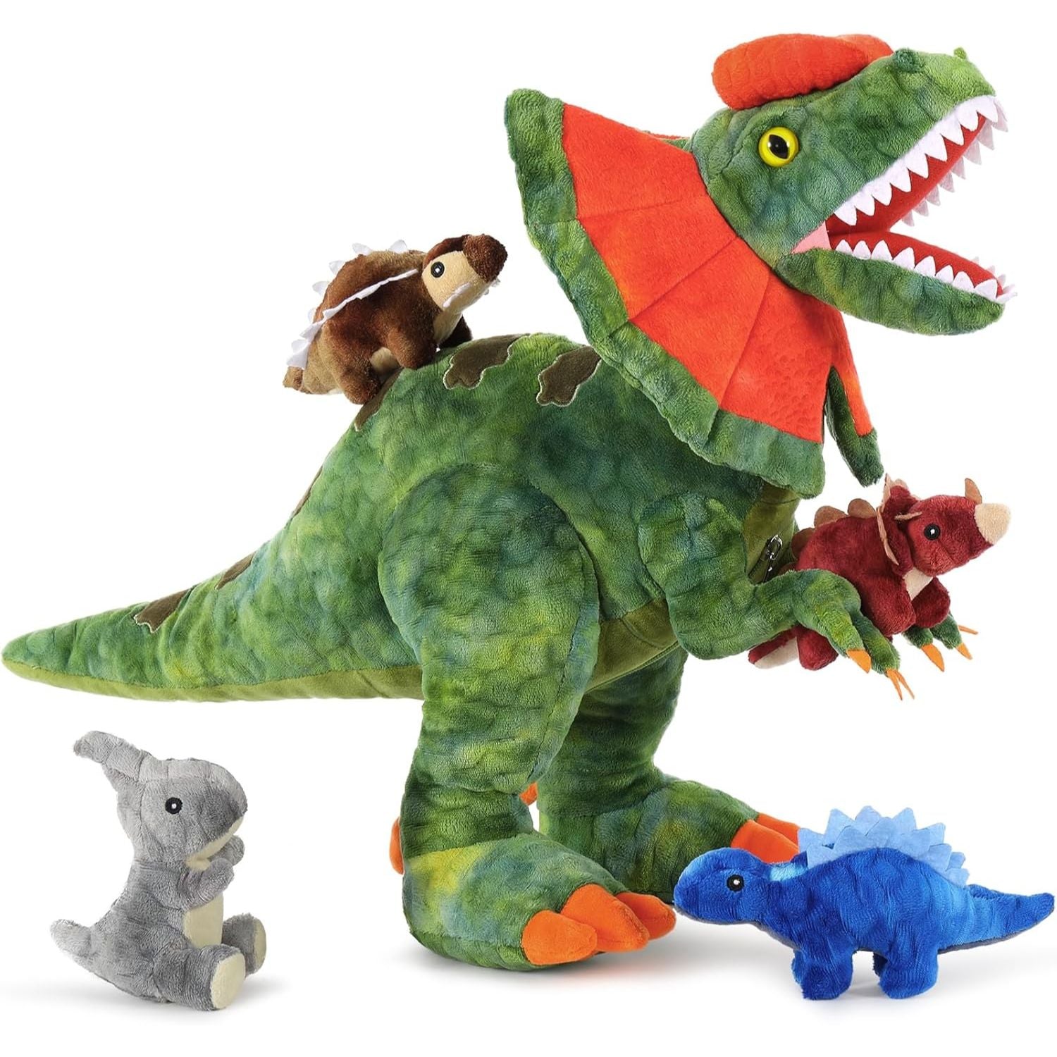 Dilophosaurus Plush Toys Stuffed Dinosaur, 18 Inches