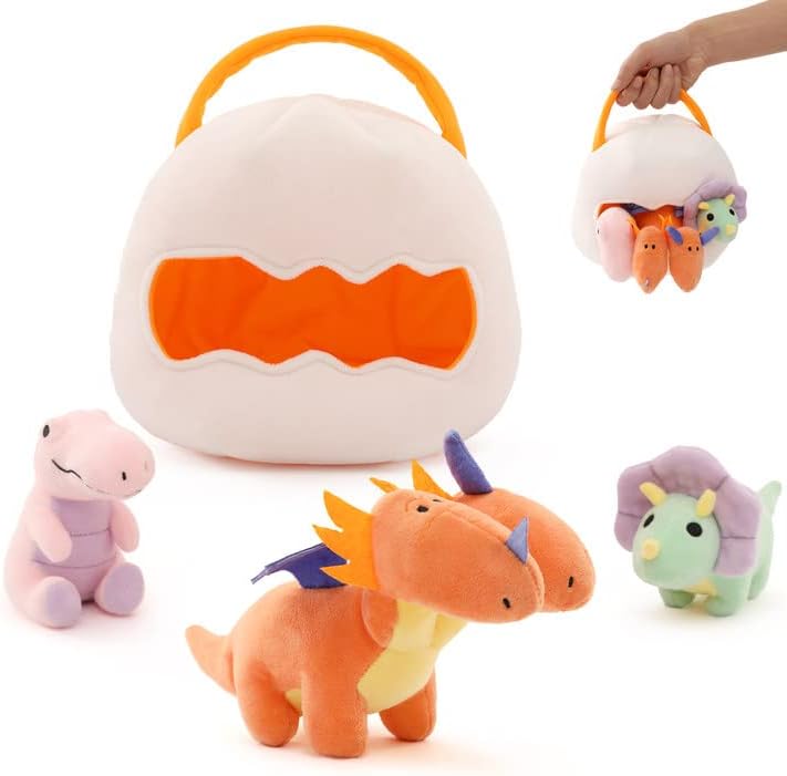 Dinosaurier-Plüschspielzeug-Set mit Handtasche