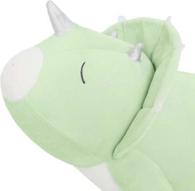 Dinosaur Plush Toy Triceratops Throw Pillow, 24 Inches