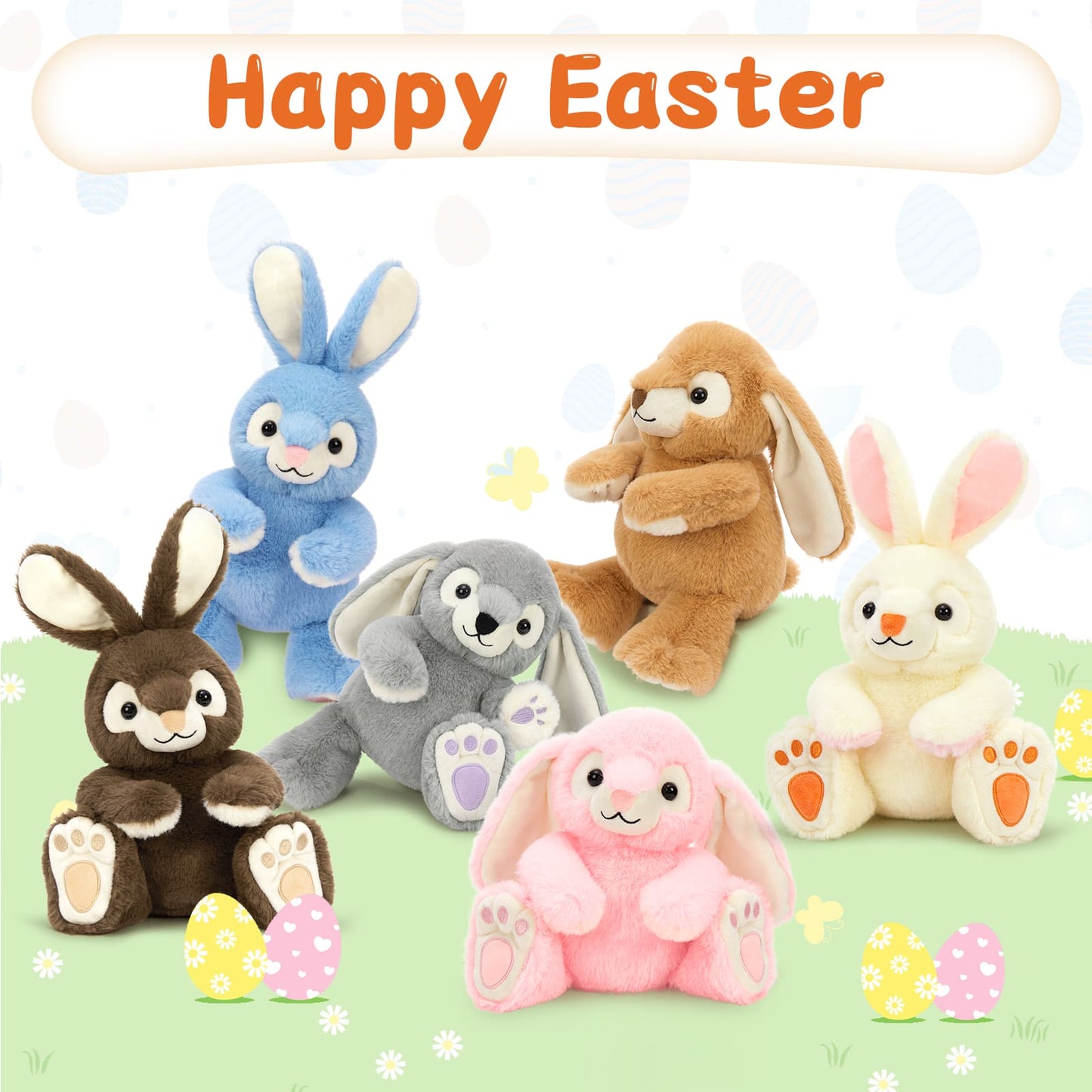 6 Pcs Easter Bunny Stuffed Animals - Wholesale Rabbit Plush Toys - 15 Inches Stuffed Bunny - Easter Party Favors - Easter Favors