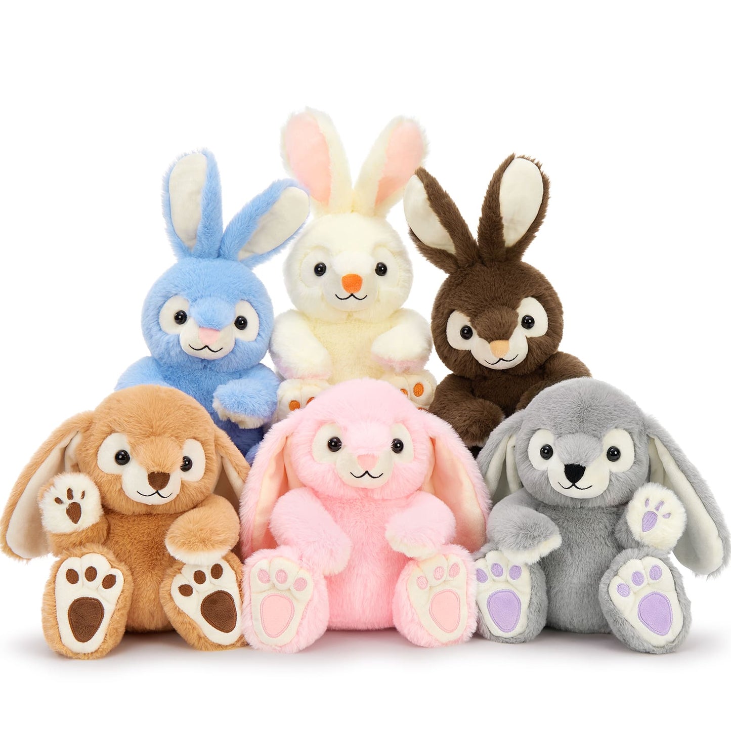 6 Pcs Easter Bunny Stuffed Animals - Wholesale Rabbit Plush Toys - 15 Inches Stuffed Bunny - Easter Party Favors - Easter Favors
