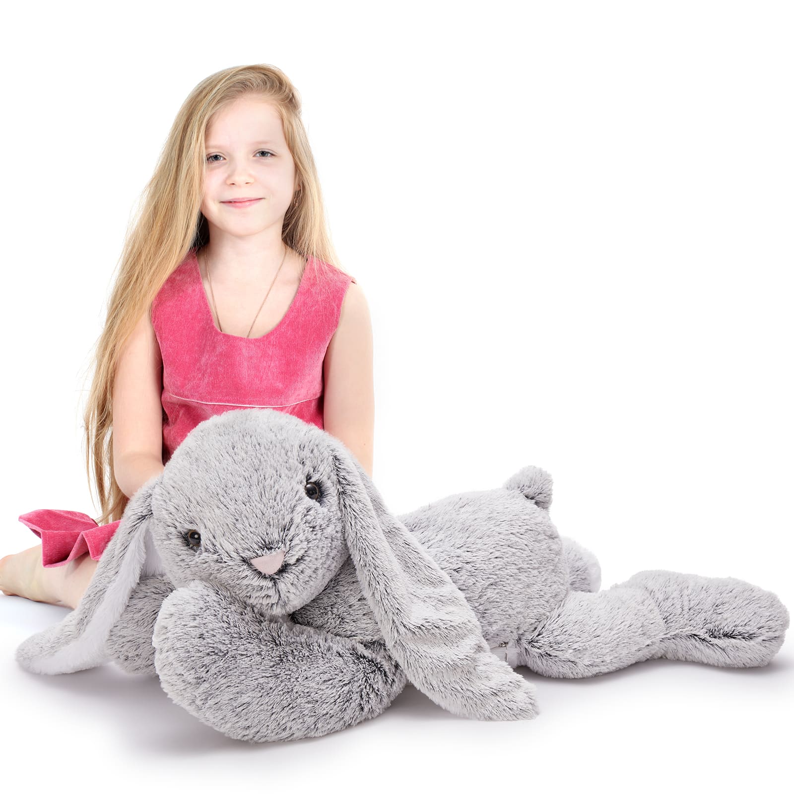 Bunny Plush Toy Rabbit Stuffed Animals, Grey, 31.5 Inches