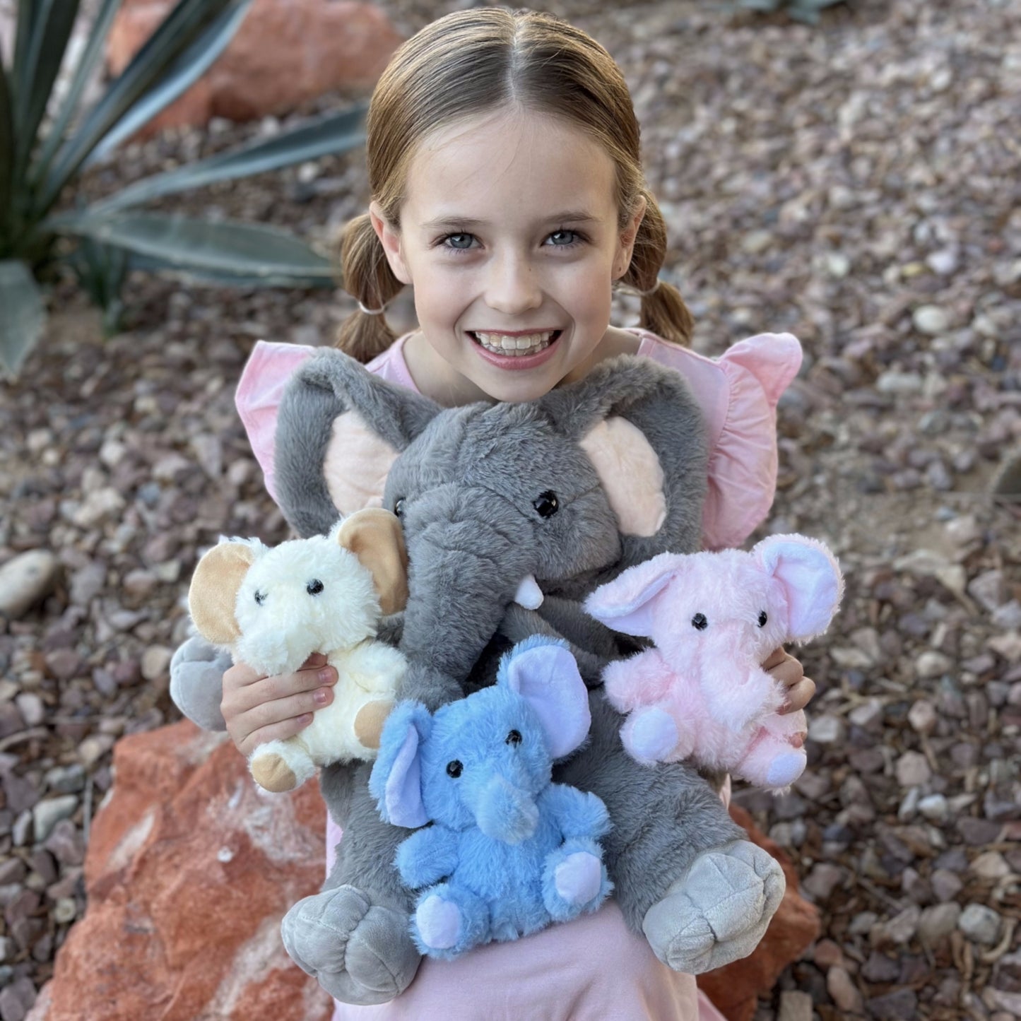 Elephant Plush Toy Set, Grey, 20 Inches - MorisMos Stuffed Animals