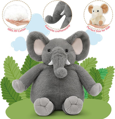 Elephant Plush Toy Set, Grey, 20 Inches - MorisMos Stuffed Animals
