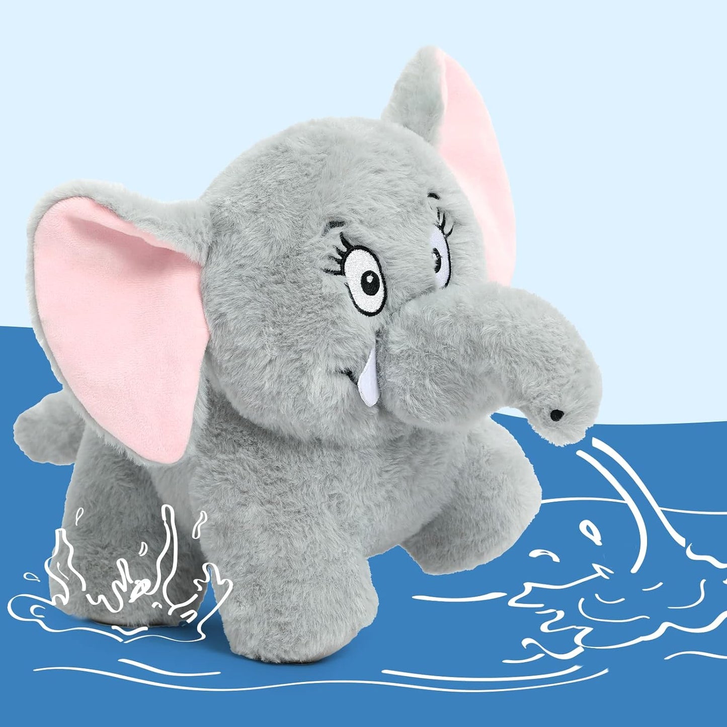 Elephant Stuffed Animal Toy, Grey, 10 Inches