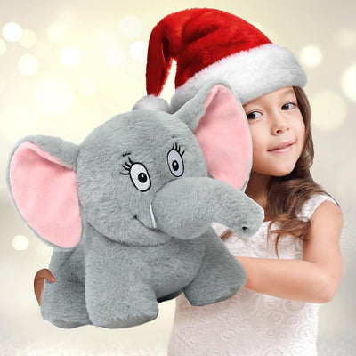 Elephant Stuffed Animal Toy, Grey, 10 Inches