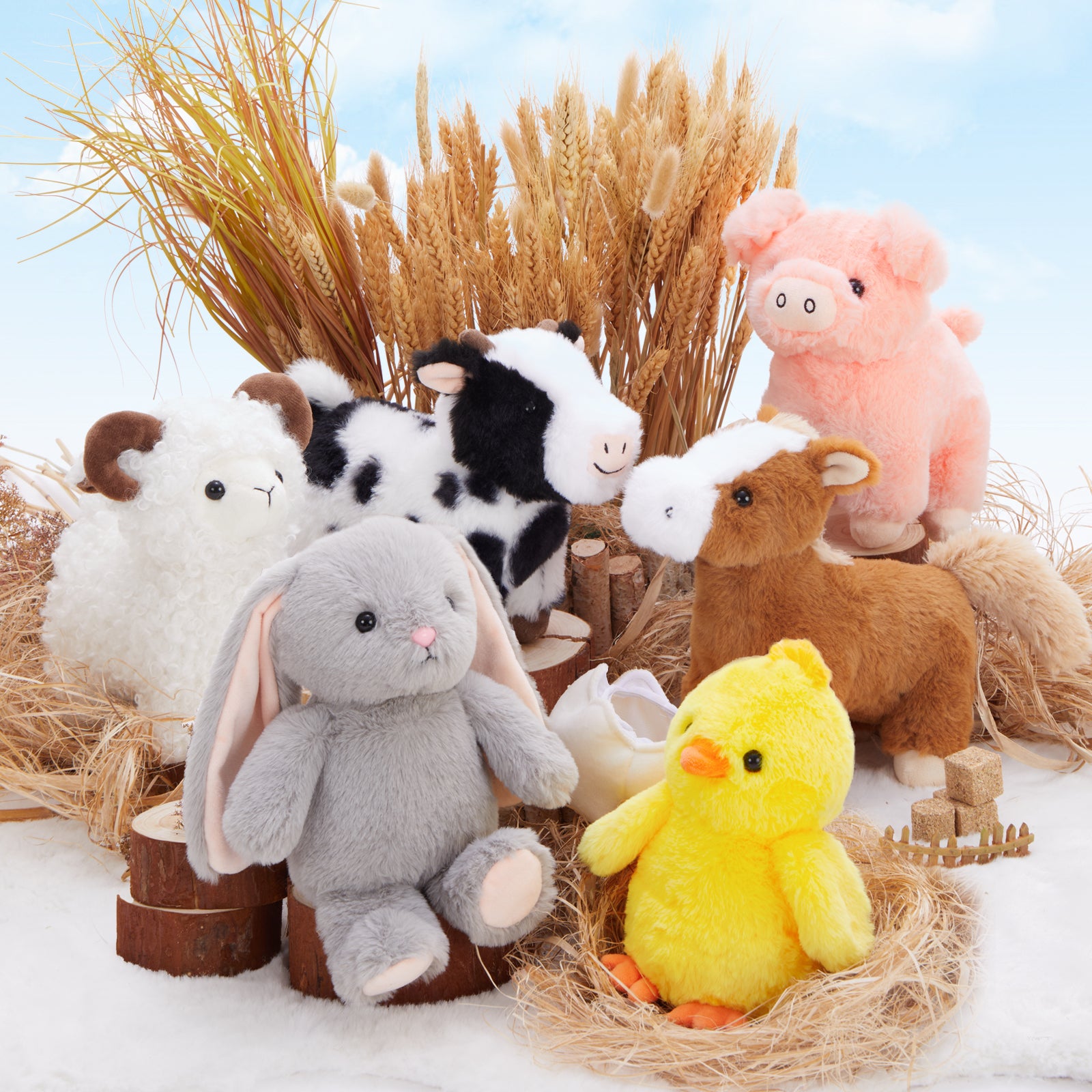 Farm Stuffed Animals Plush Toys, 7.87 Inches