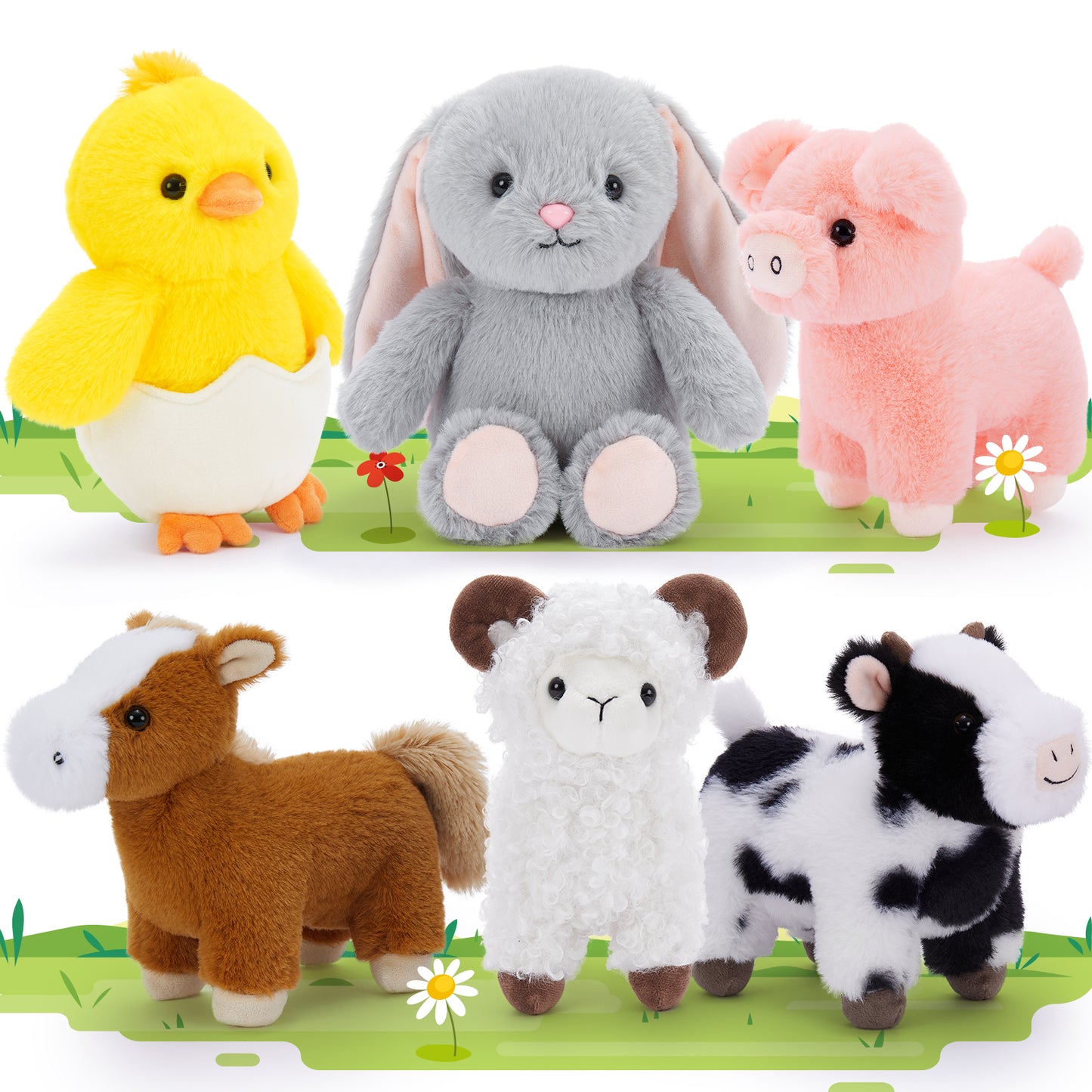 Farm Stuffed Animals Plush Toys, 7.87 Inches