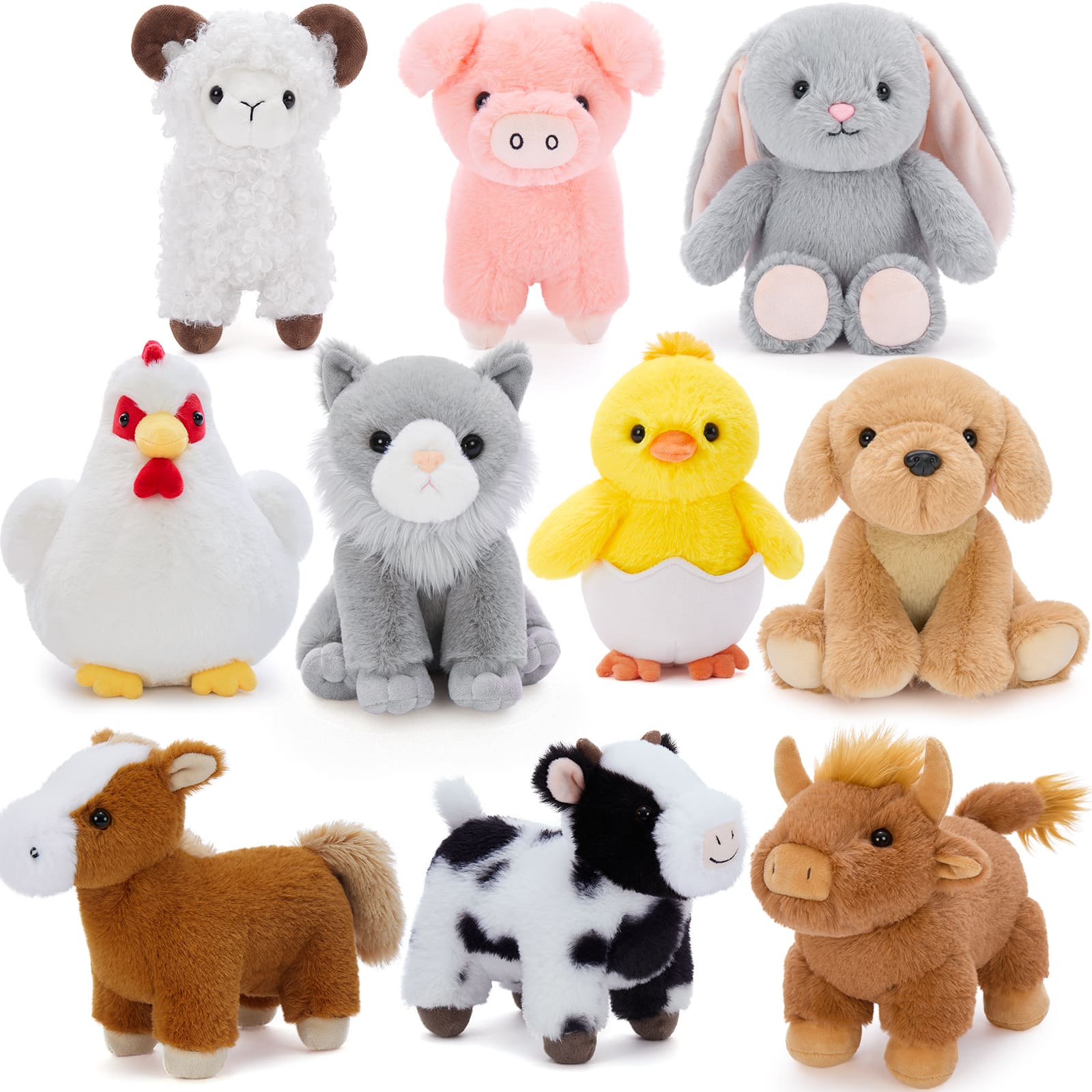 Farm Stuffed Animals Plush Toys, 7.87 Inches