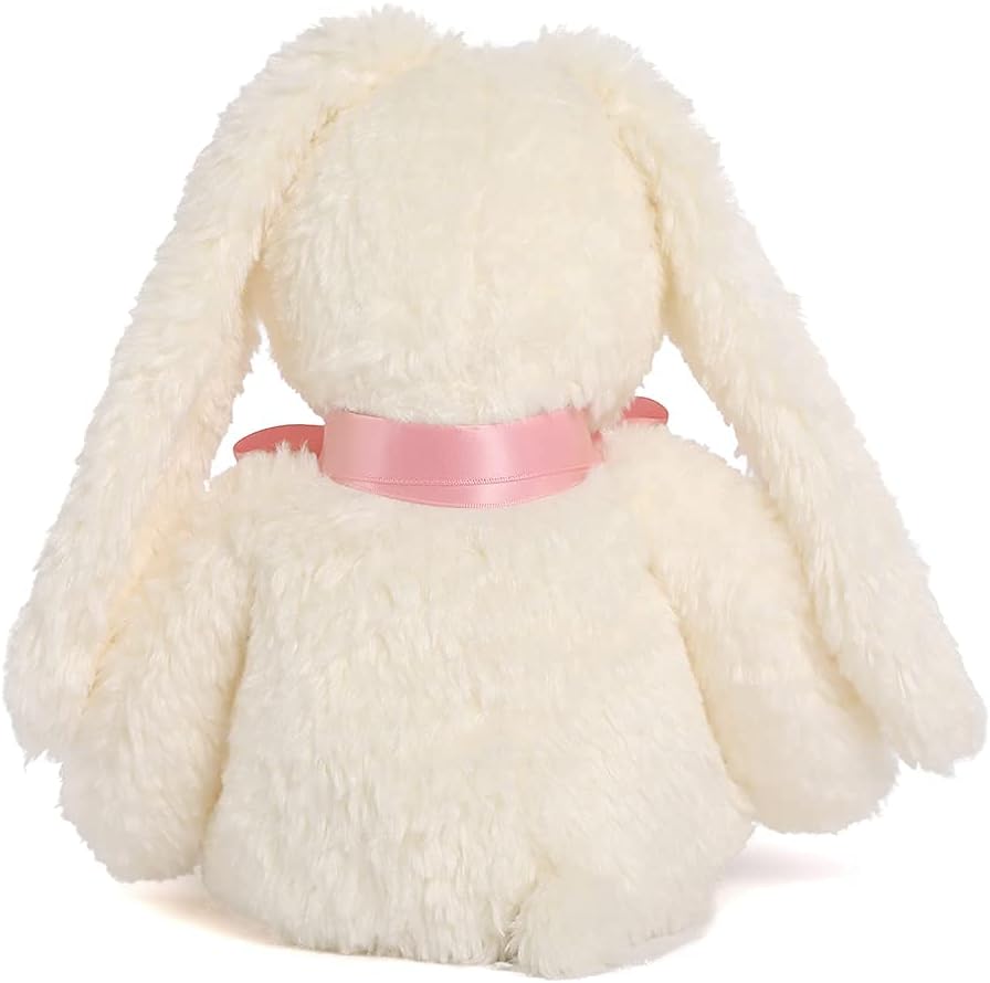 Floppy Ear Bunny Plush Toy, White/Light Brown, 15 Inches