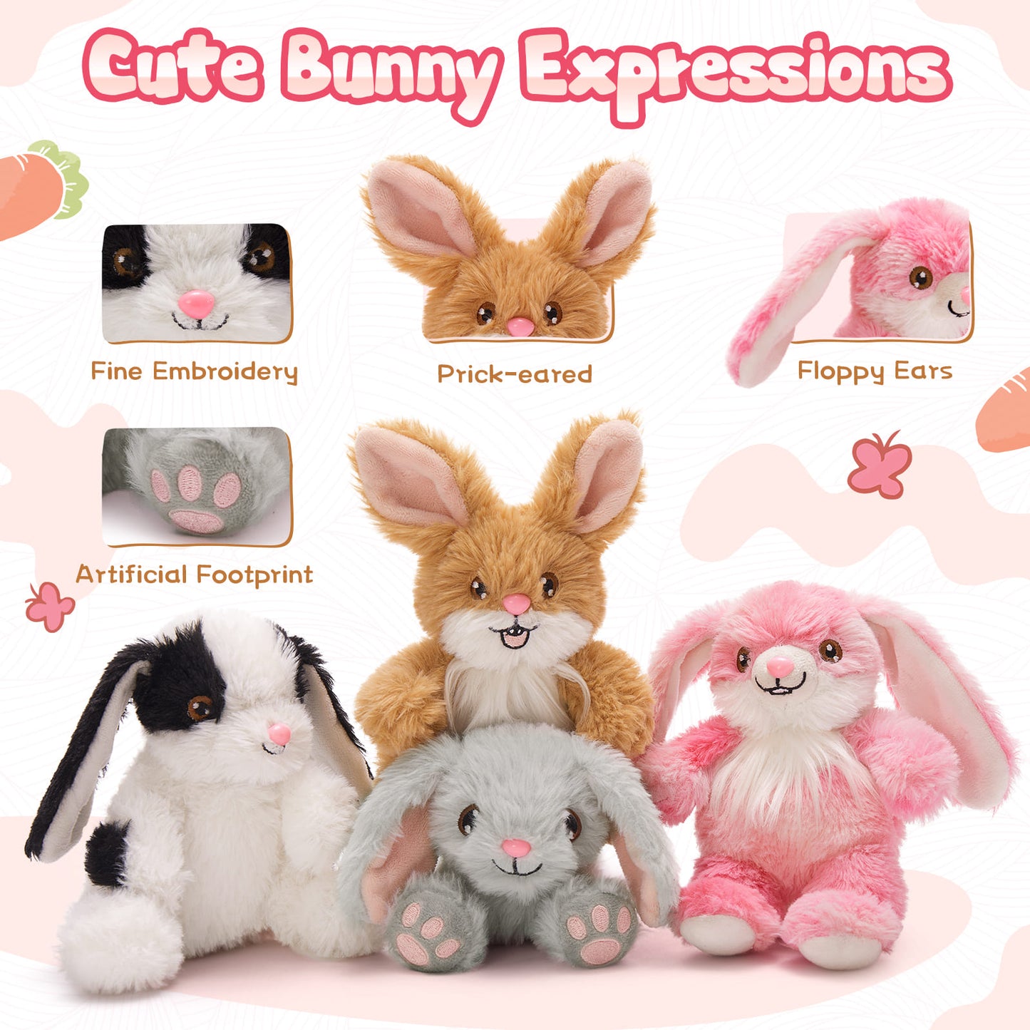 Floppy Eared Bunny Stuffed Animals Rabbit Plush Toys, 18 Inches - MorisMos Stuffed Animals - Easter Plush Toys&Gifts