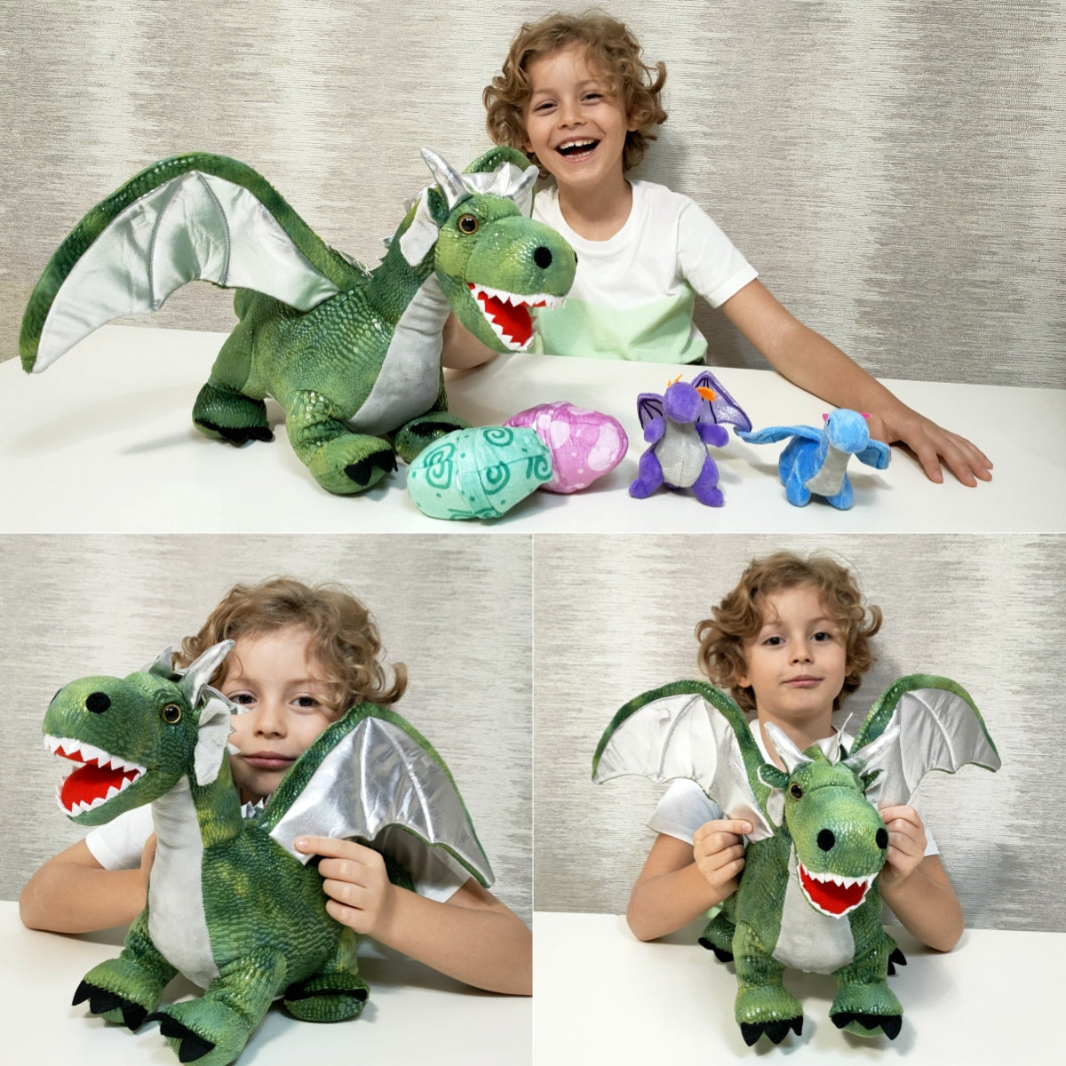 Ensemble de jouets en peluche dragon volant, 21,6 pouces