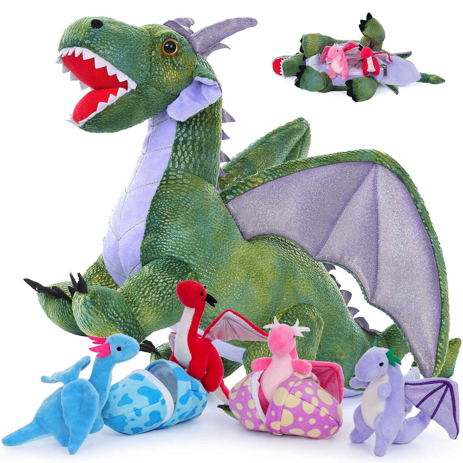 Ensemble de jouets en peluche dragon volant, 21,6 pouces