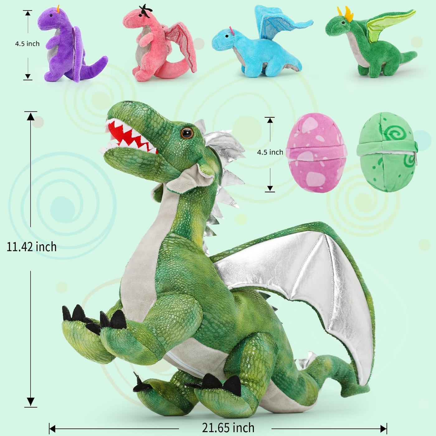 Flying Dragon Stuffed Toy Set, 20 Inches