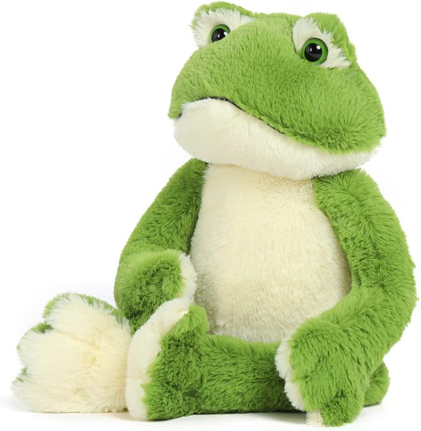 Sitzender Frosch, Stofftier, Grün, 17,7 Zoll