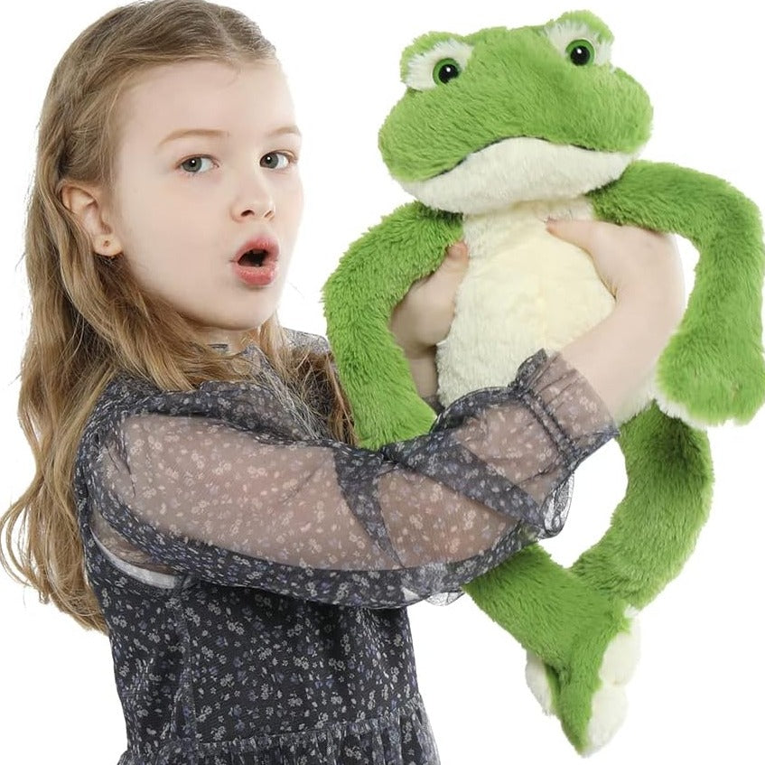 Sitzender Frosch, Stofftier, Grün, 17,7 Zoll