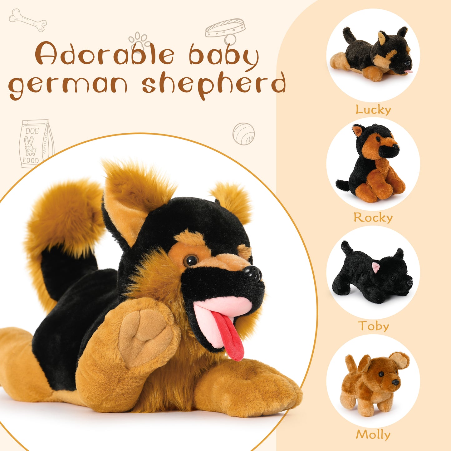 German Shepherd Dog Stuffed Animals, 19.68 Inches - MorisMos Stuffed Animals - Free Shipping