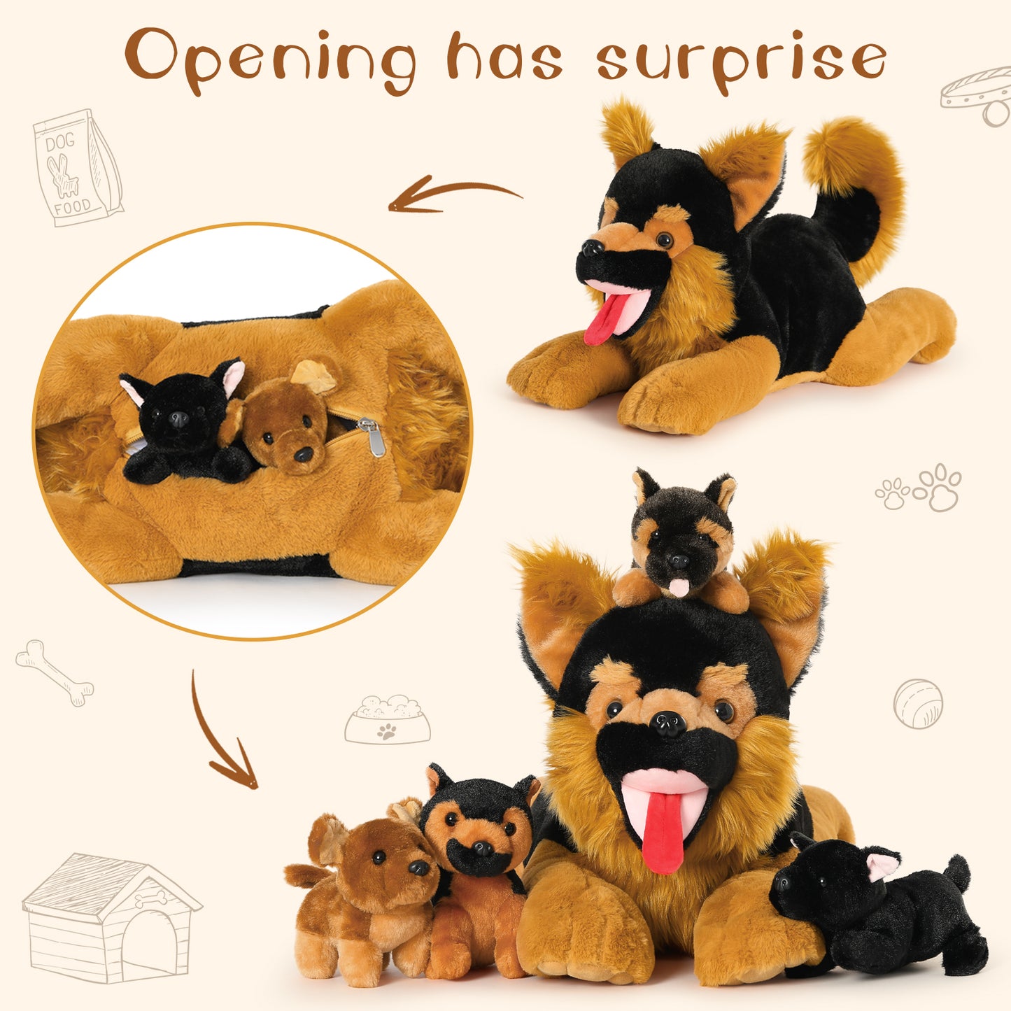 German Shepherd Dog Stuffed Animals, 19.68 Inches - MorisMos Stuffed Animals - Free Shipping