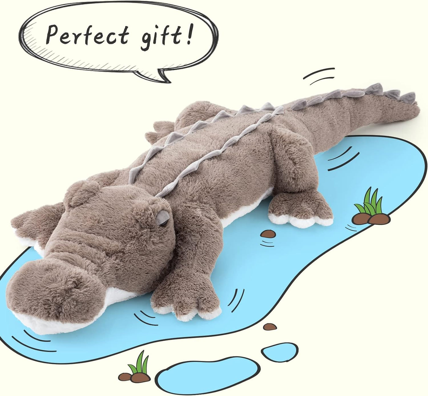 Giant Alligator Stuffed Toy, 67 Inches