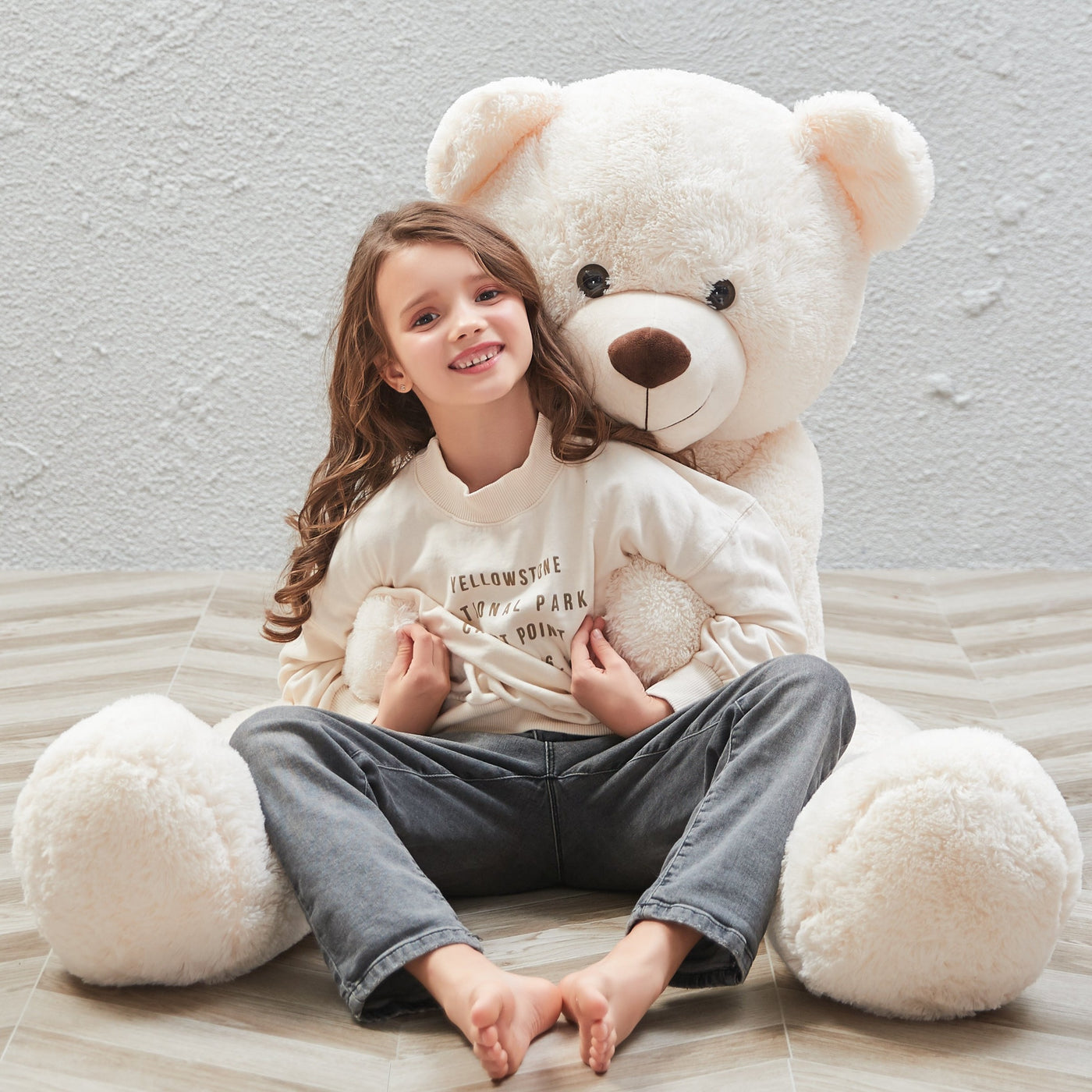Giant Teddy Bear Stuffed Toy, Beige, 39/47/55 Inches - MorisMos Stuffed Animals