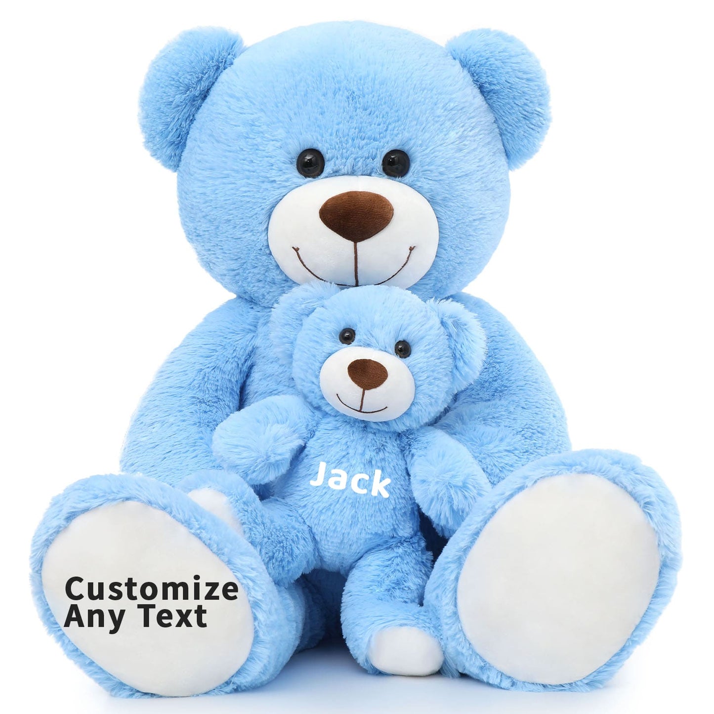 Custom Teddy Bear Plush Toy with Custom Text - Blue Customized Teddy Bear 39 Inches - Stuffed Animal Personalized Gift - Personalized Gift for Anniversary, Graduation, Christmas, Valentine's Day, Mother's Day, Baby Shower - Sweet Gift for Girlfriend, Boyfriend - Free Shipping 