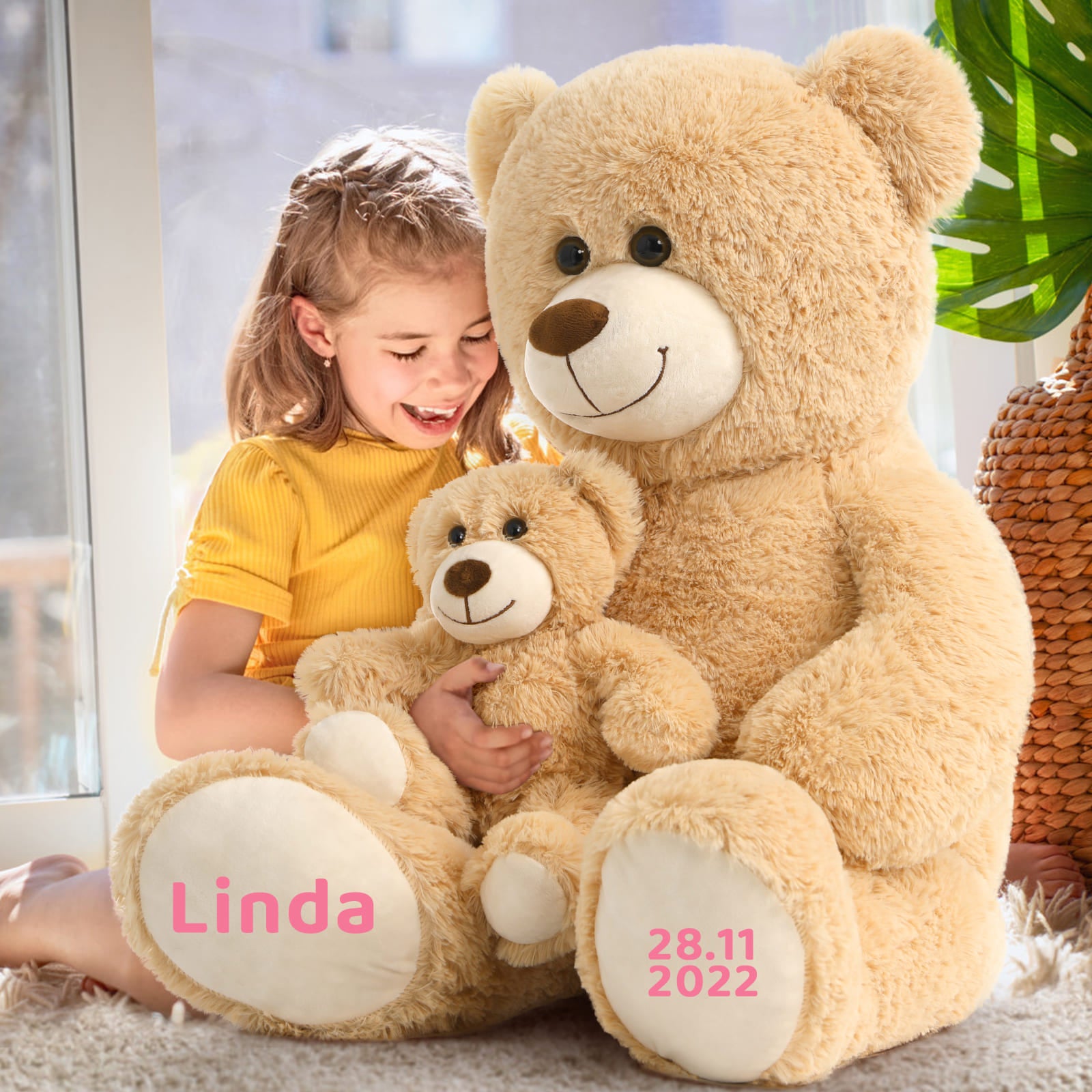 Custom Teddy Bear Plush Toy with Custom Text, 39 Inches