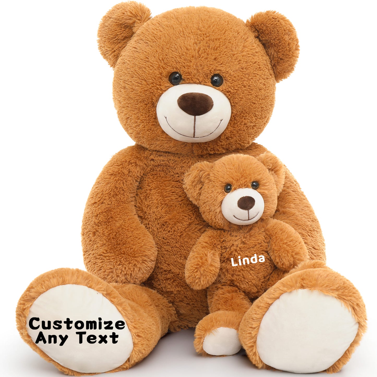 Custom Teddy Bear Plush Toy with Custom Text - Brown Customized Teddy Bear 39 Inches - Stuffed Animal Personalized Gift - Personalized Gift for Anniversary, Graduation, Christmas, Valentine's Day, Mother's Day, Baby Shower - Sweet Gift for Girlfriend, Boyfriend - Free Shipping 